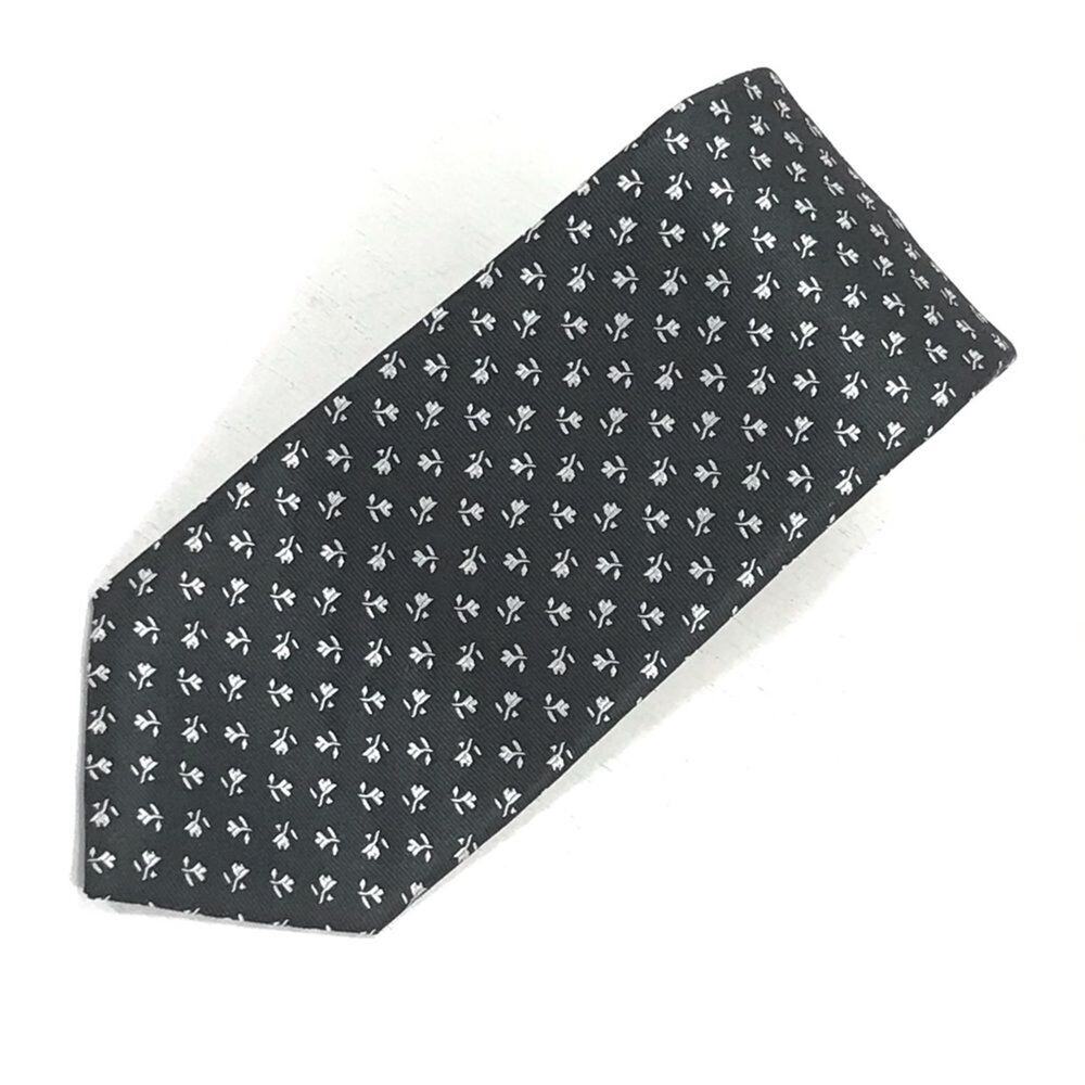 Dockers Floral Extra Long Tie Black Silver